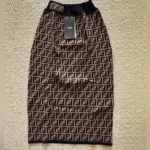 Fendi Jacquard knit midi skirt